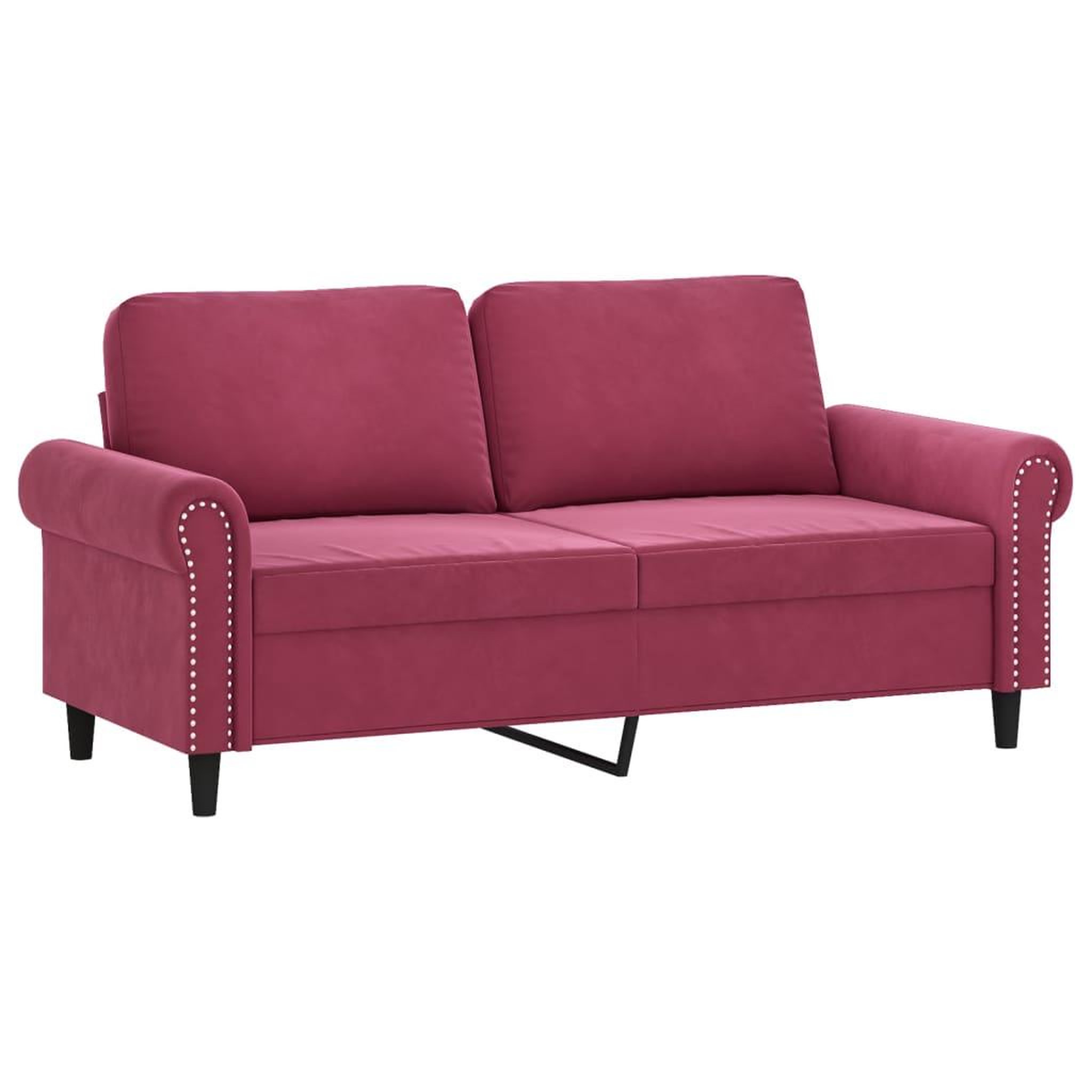Voir la diapositive 3 : VIDAXL Ensemble de canapes 2 pcs avec coussins Rouge bordeaux Velours