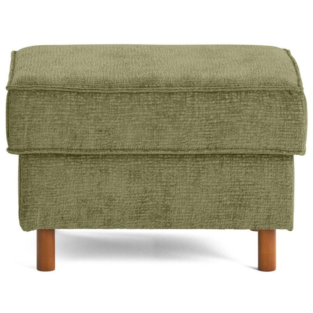 LISA DESIGN Jake - pouf en tissu velours relief - pieds en bois foncé