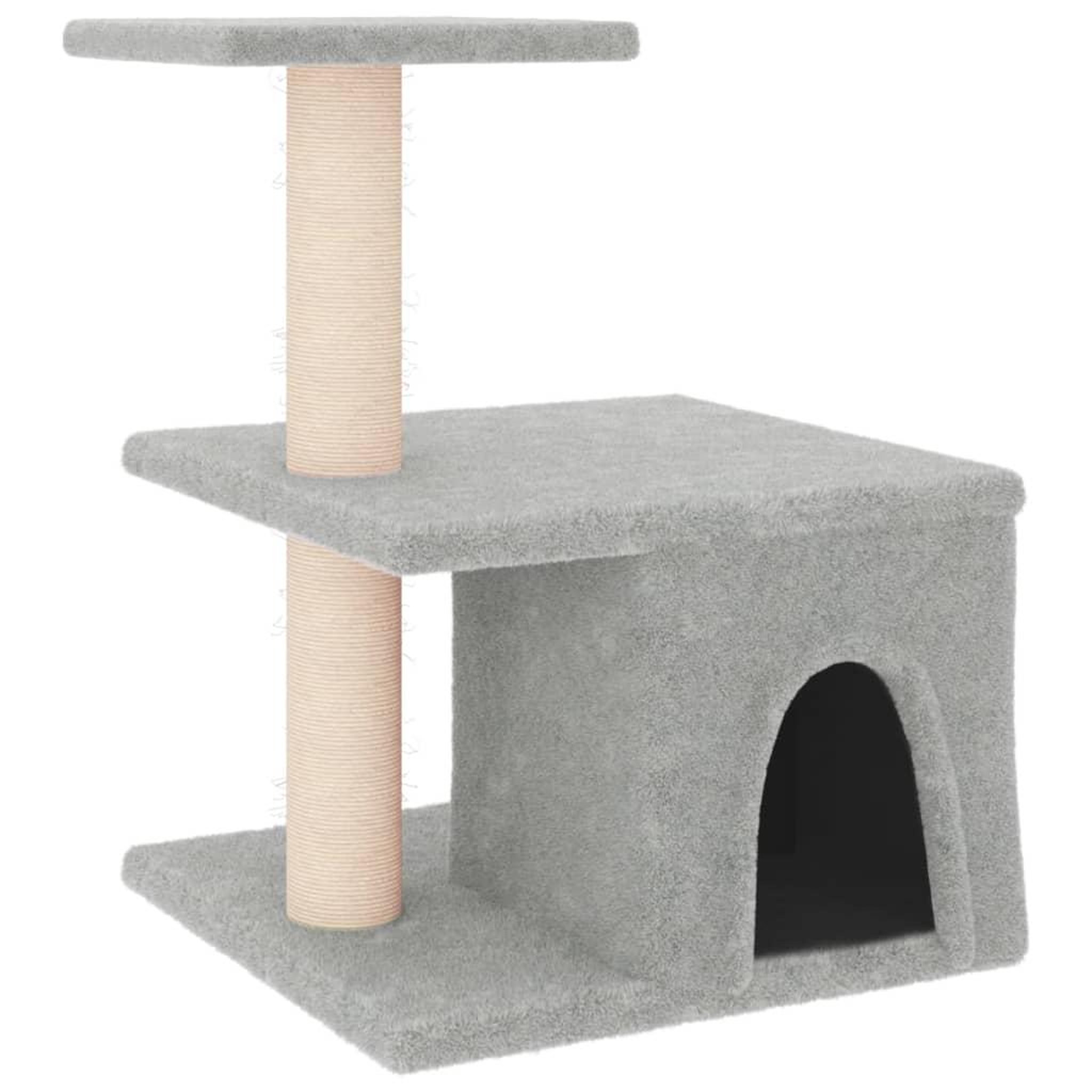 Voir la diapositive 2 : VIDAXL Arbre a chat avec griffoirs en sisal gris clair 48 cm