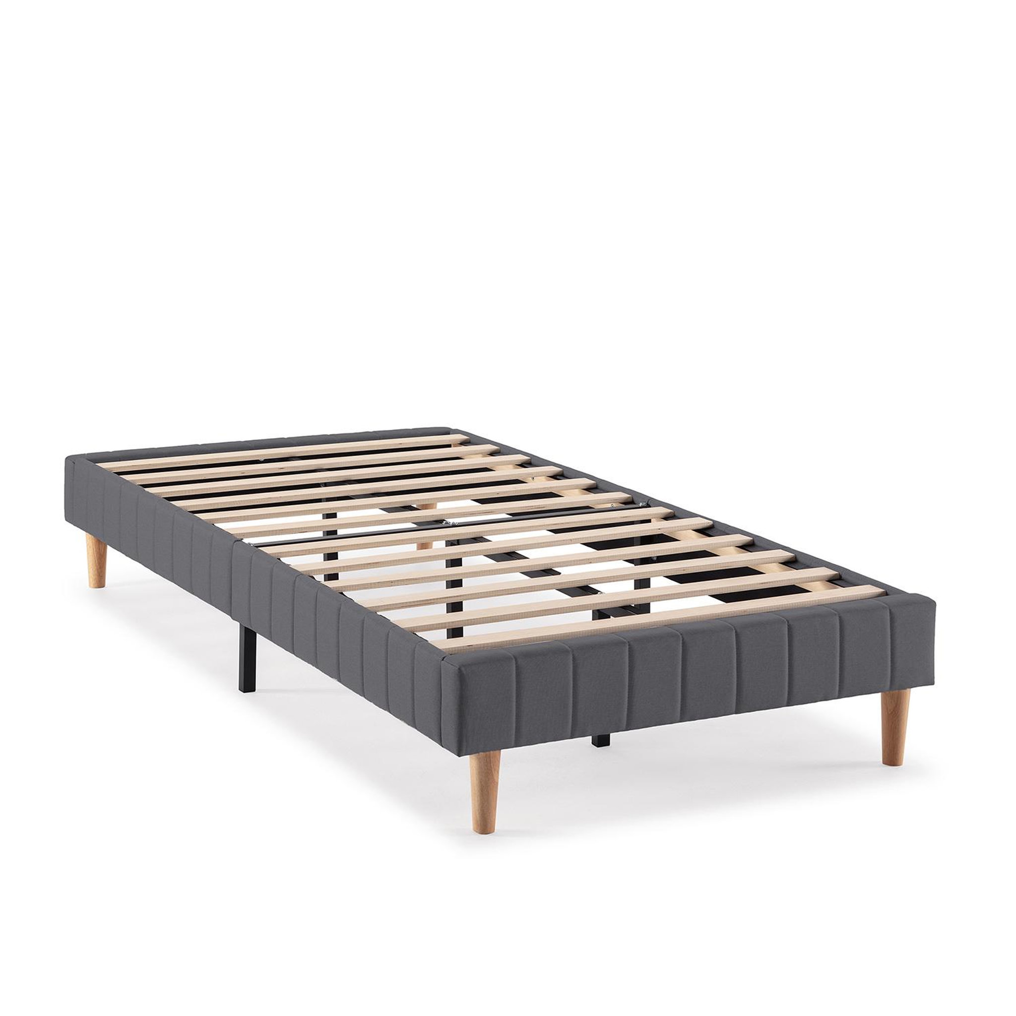VS VENTA-STOCK Base rembourrée Eris 90x190 cm Gris foncé