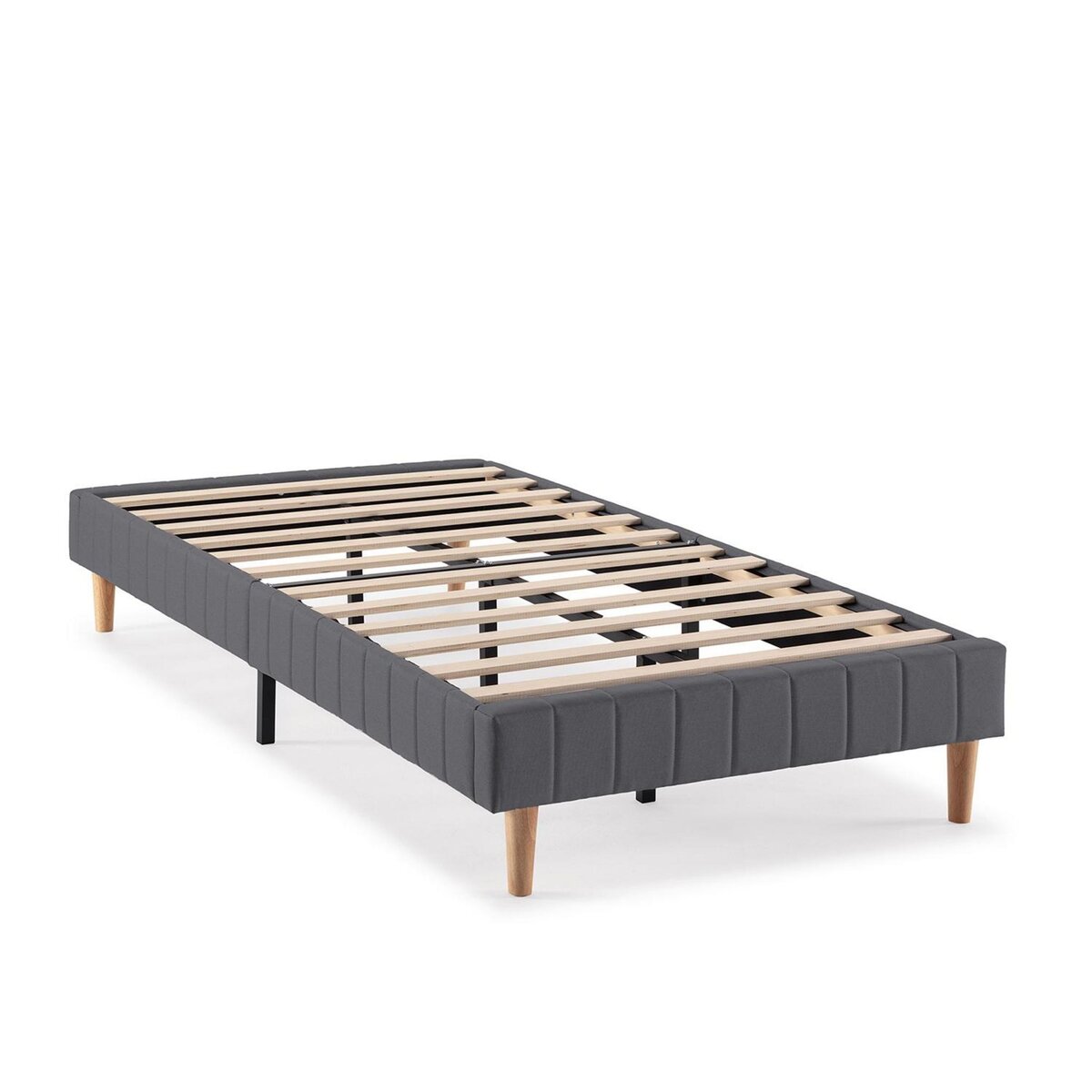 VS VENTA-STOCK Base rembourrée Eris 90x190 cm Gris foncé