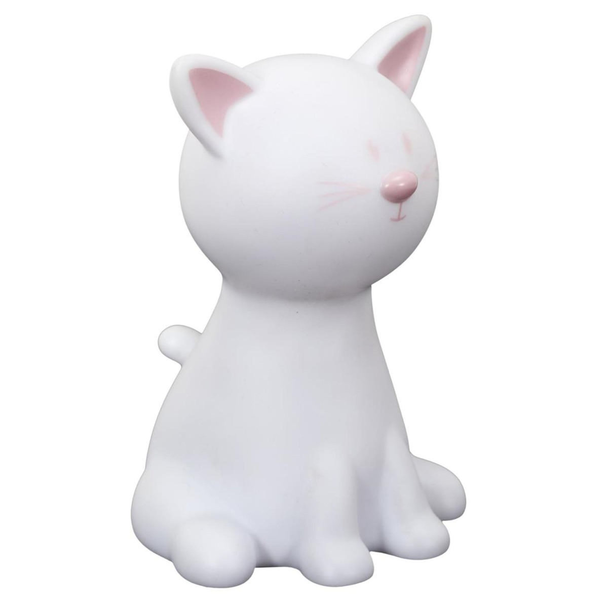 Paris Prix Lampe Veilleuse Enfant Led  Chat  19cm Blanc