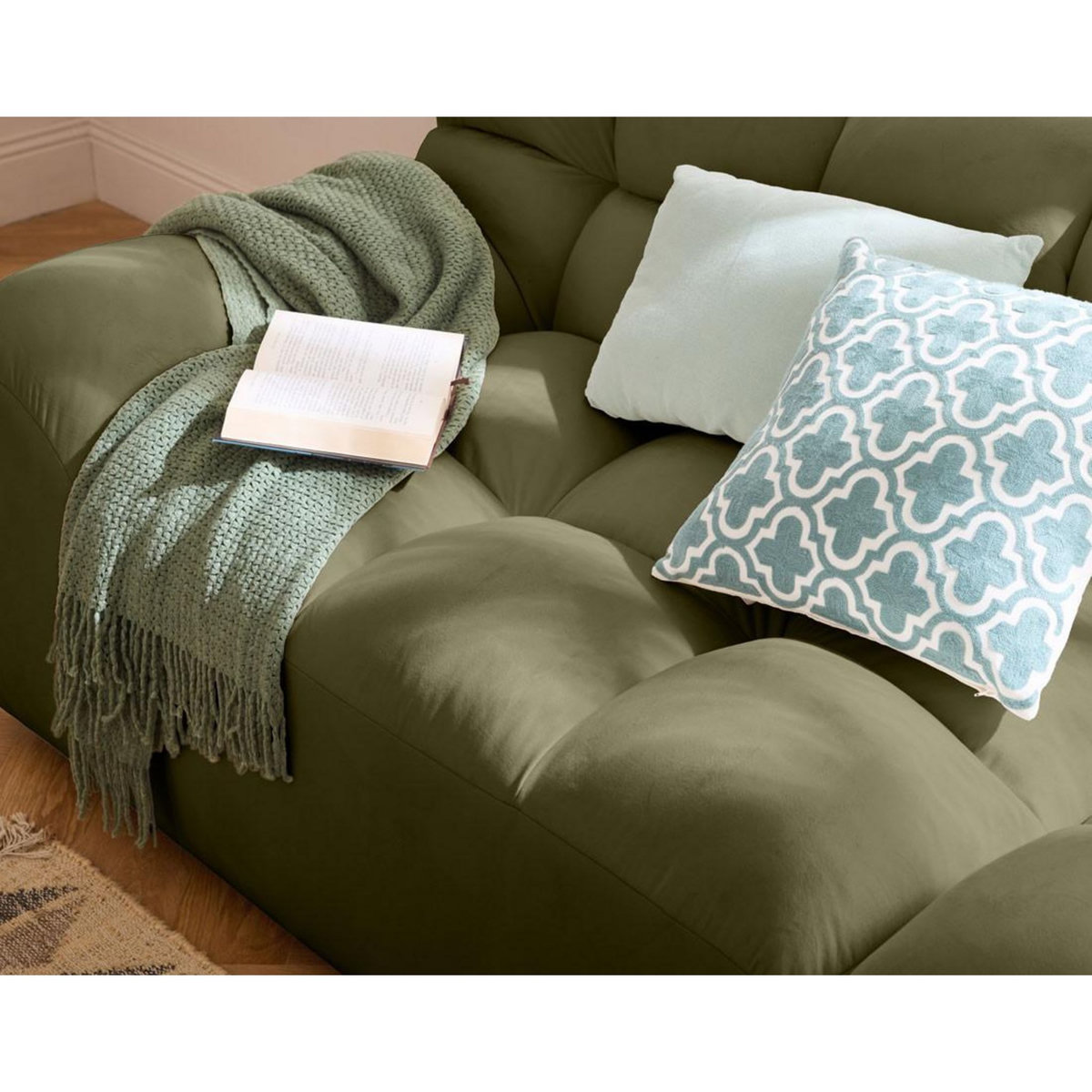 LISA DESIGN Napoli - canapé droit 4 places - en velours