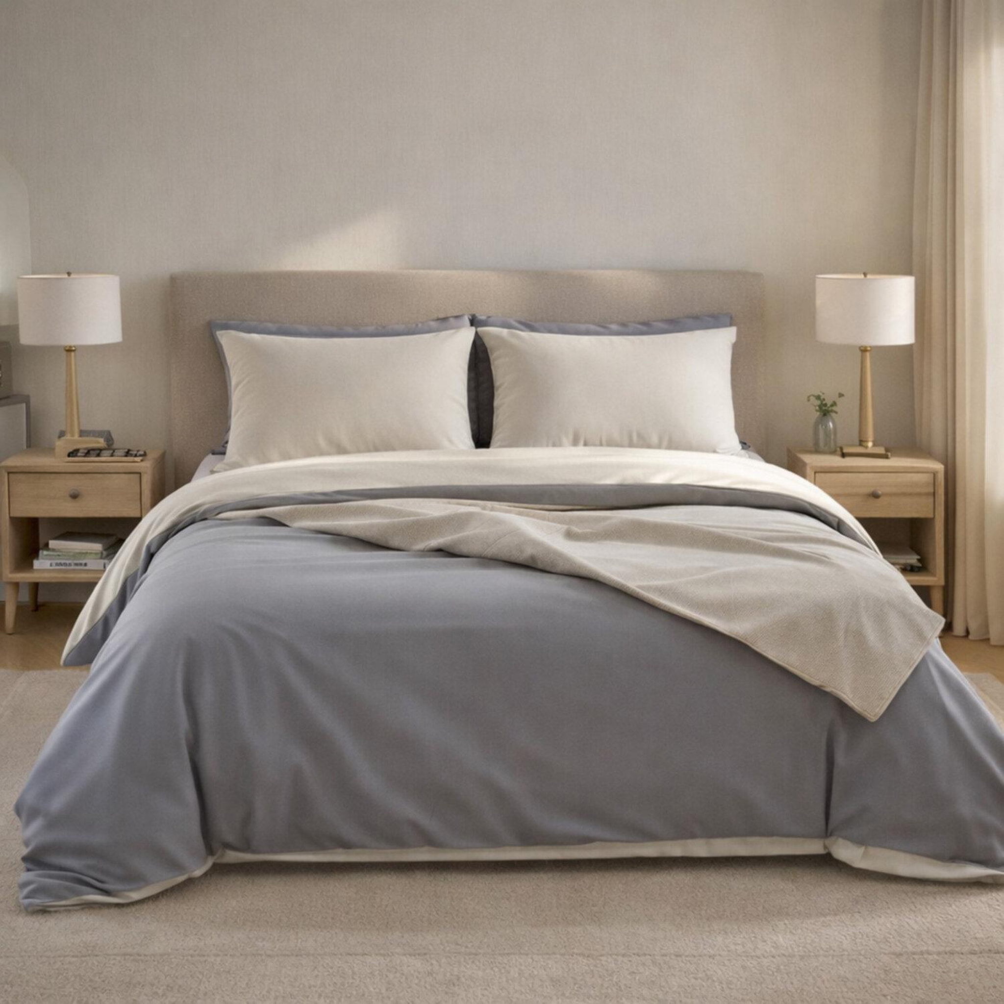Voir la diapositive 3 : Home collection Lot de 2 taies d'oreiller 100% percale de coton 70 fils