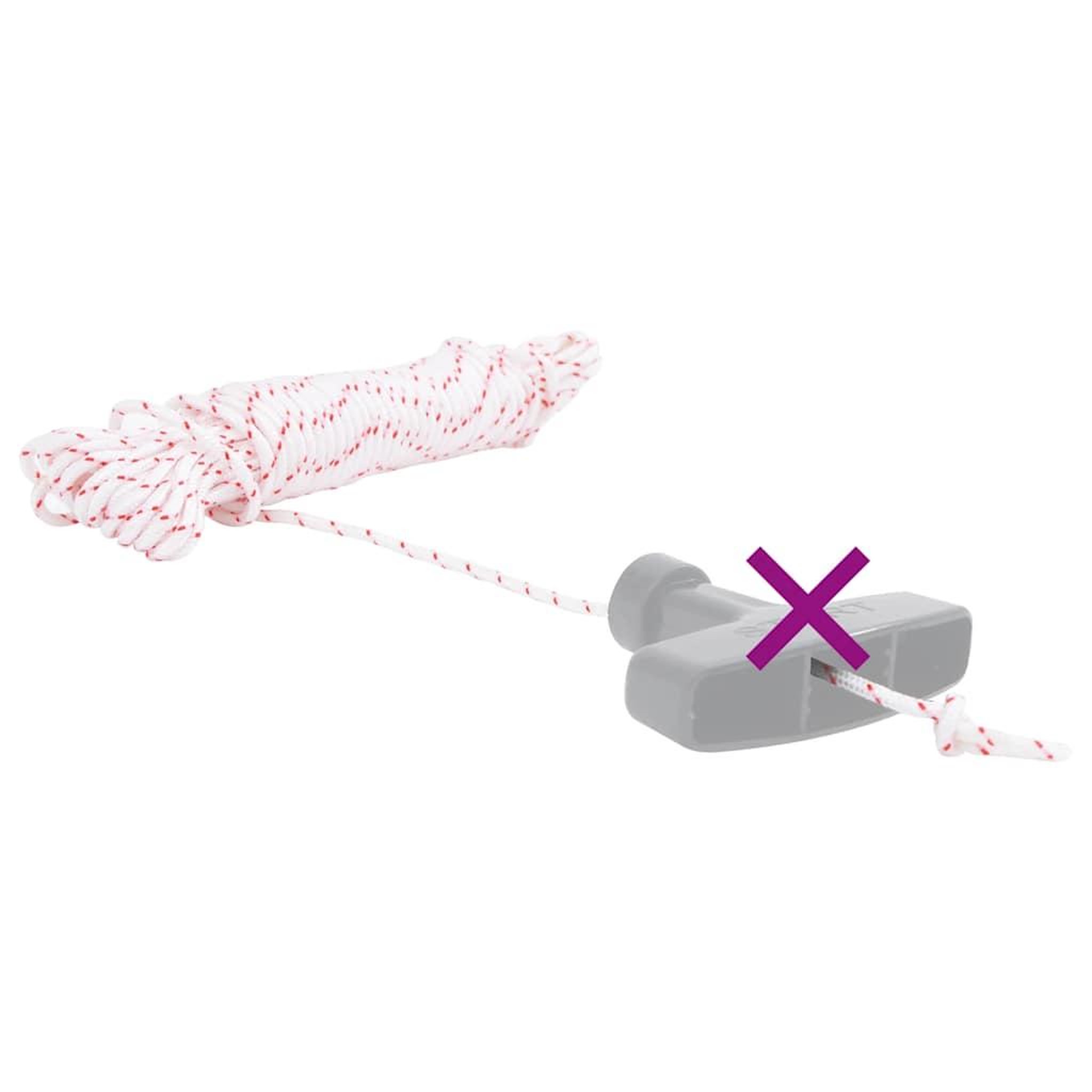 Voir la diapositive 2 : VIDAXL Cordon de demarrage a tirer blanc et rouge Ø3 mm 10 m nylon