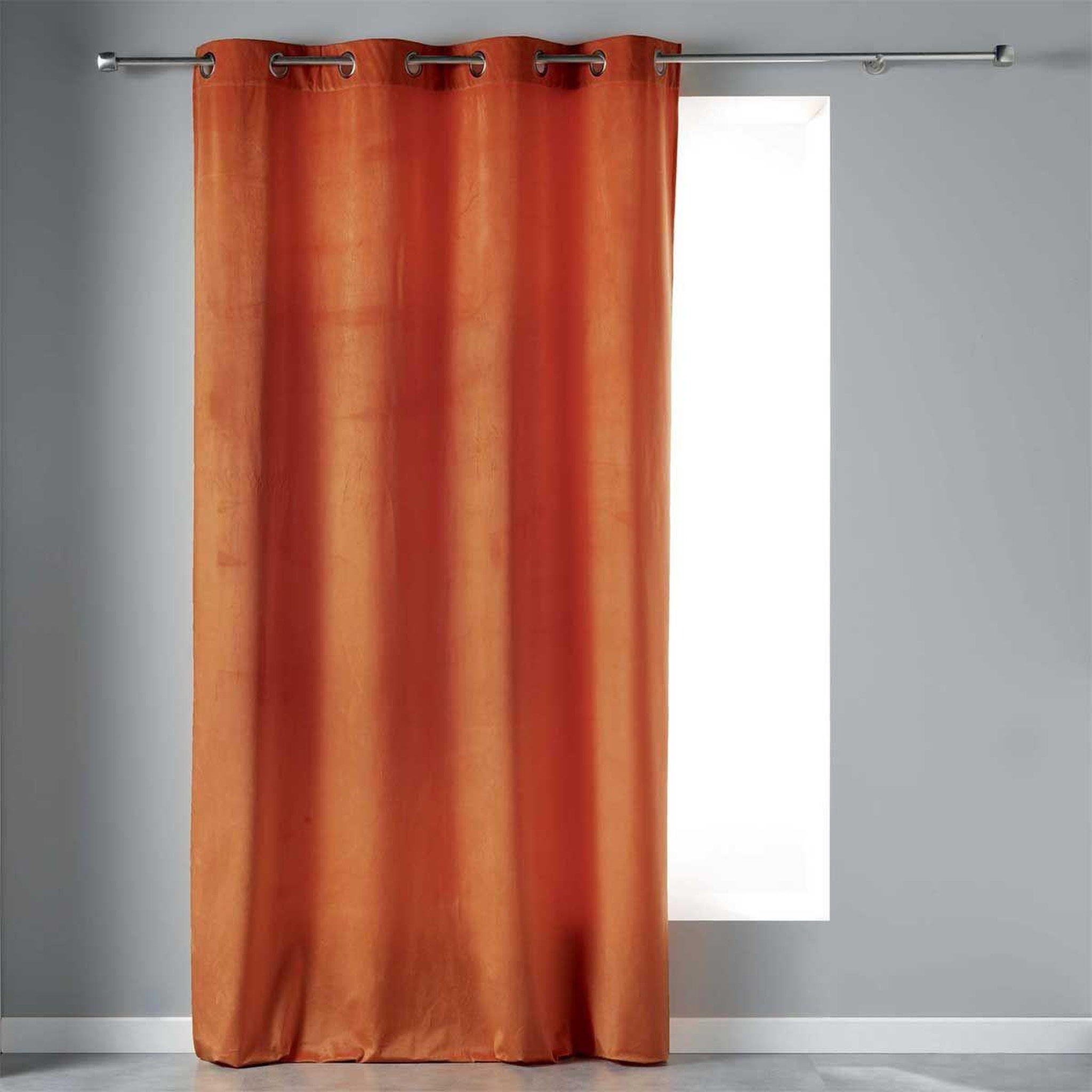 Douceur d'Intérieur Rideau à œillets  velvetine  140x240cm terracotta