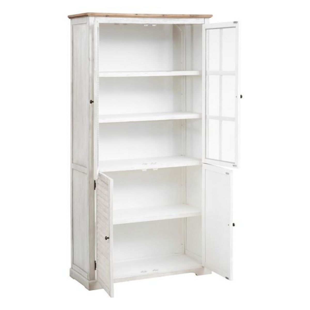 ATMOSPHERA Vitrine 4 Portes en Bois  Olbia  190cm Blanc