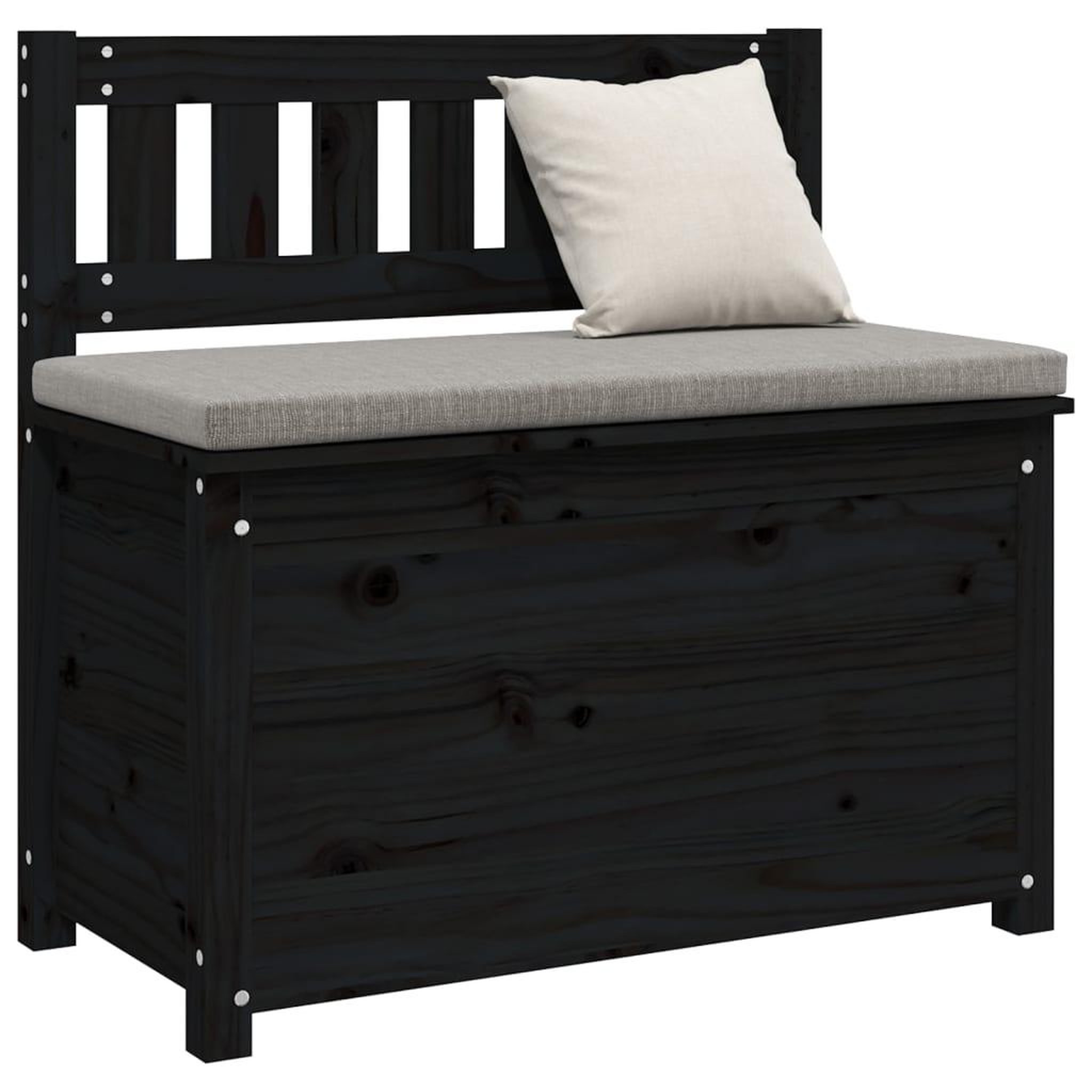 Voir la diapositive 4 : VIDAXL Banc Noir 80x41x77 cm Bois de pin massif
