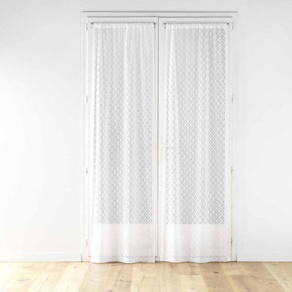 Paris Prix Paire de Voilages Maille  Odilia  70x200cm Blanc
