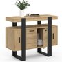 Voir la diapositive 4 : ID MARKET Buffet 100 cm PHOENIX 4 portes bois et noir