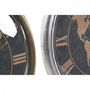 Voir la diapositive 2 : AAAAA Horloge Murale DKD Home Decor 46 x 6,5 x 46 cm Verre Argenté Noir Doré Marron Fer Mappemonde (2 Unités)