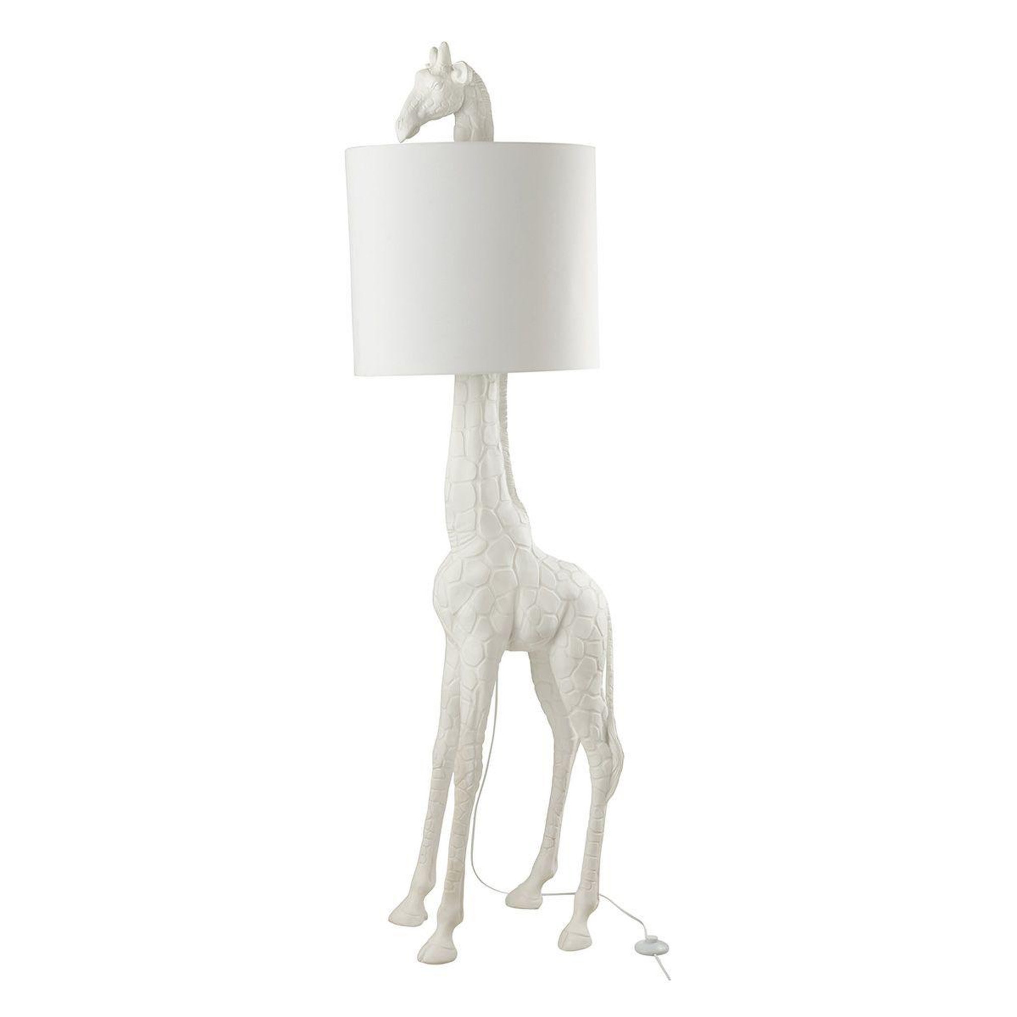 J-LINE Lampadaire design girafe  kurtis  179cm blanc