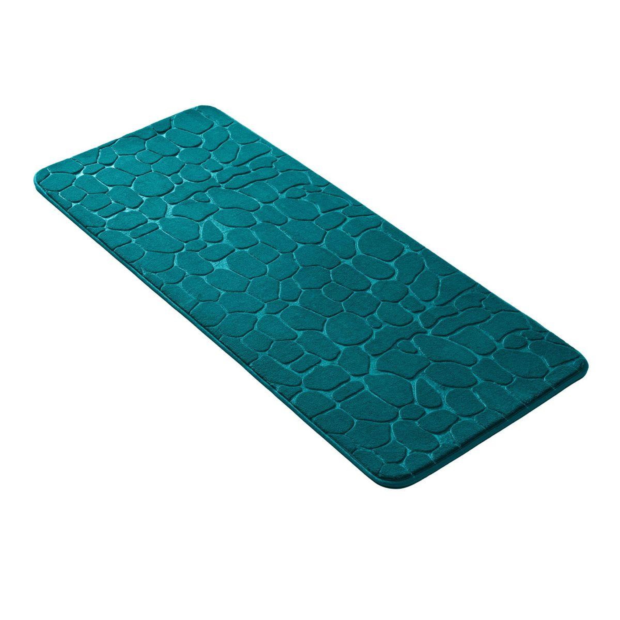 Voir la diapositive 4 : Douceur d'Intérieur Tapis de bain  ricochet  50x120cm bleu émeraude