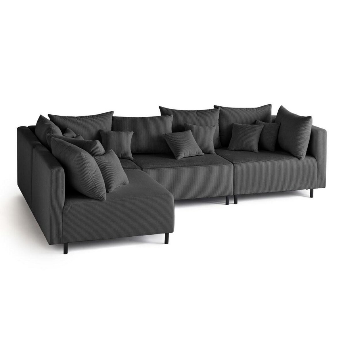 LISA DESIGN Edinburg - canapé modulable d'angle réversible 4 places - en velours côtelé