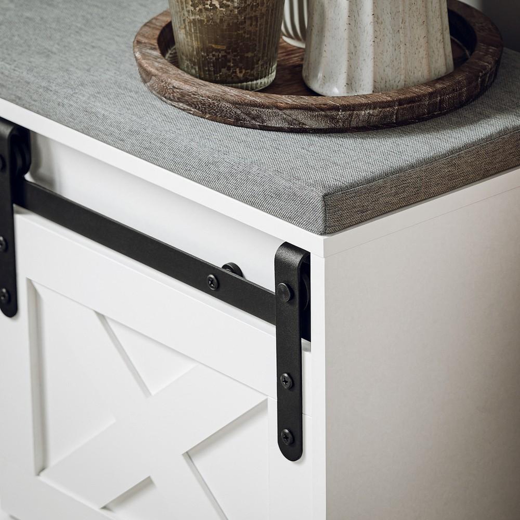 Voir la diapositive 6 : SOBUY SoBuy - Banc de rangement à chaussures avec 2 tiroirs - Blanc - 80x30x49cm - Rustique - FSR153-W