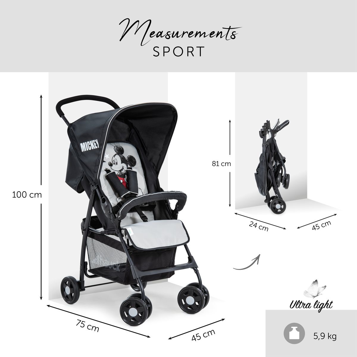 HAUCK Poussette de voyage Sport Mickey Stars