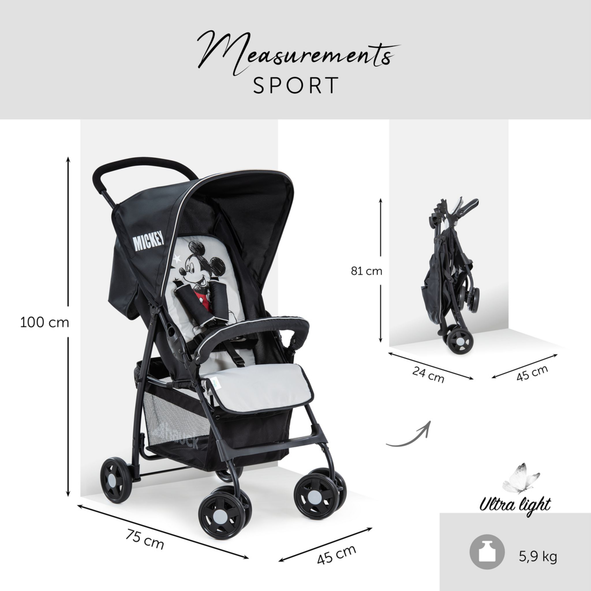 HAUCK Poussette de voyage Sport Mickey Stars