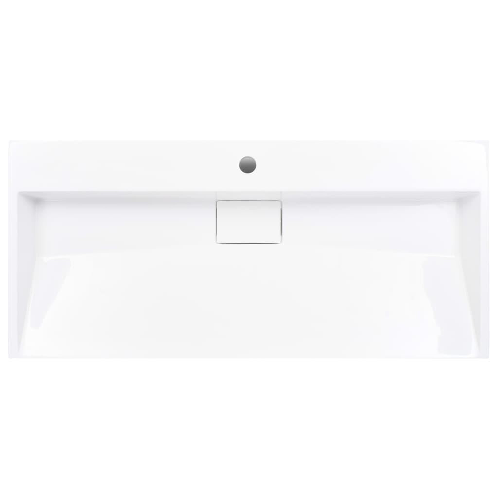 Voir la diapositive 4 : VIDAXL Lavabo 100x46x11 cm Fonte minerale/marbre Blanc