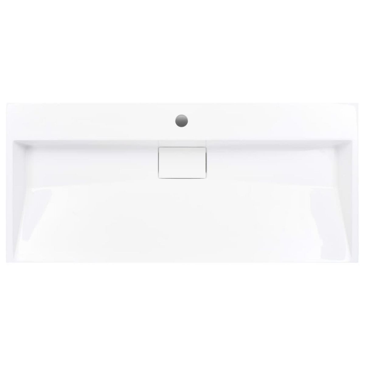 VIDAXL Lavabo 100x46x11 cm Fonte minerale/marbre Blanc