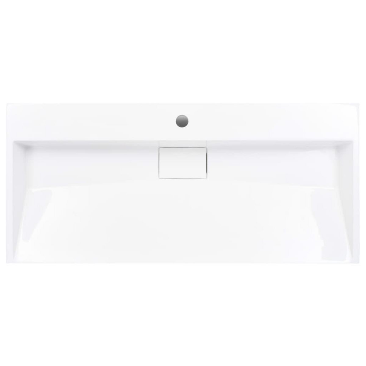VIDAXL Lavabo 100x46x11 cm Fonte minerale/marbre Blanc