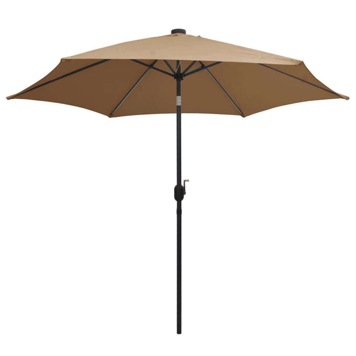 VIDAXL Parasol de jardin avec lumieres LED et mat en aluminium taupe