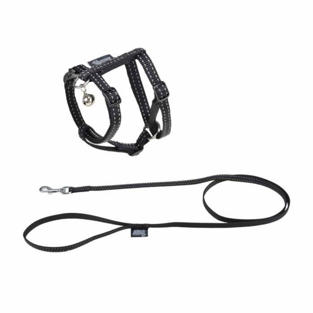 Paris Prix Harnais & Laisse pour Chat  Réfléchissant  120cm Noir