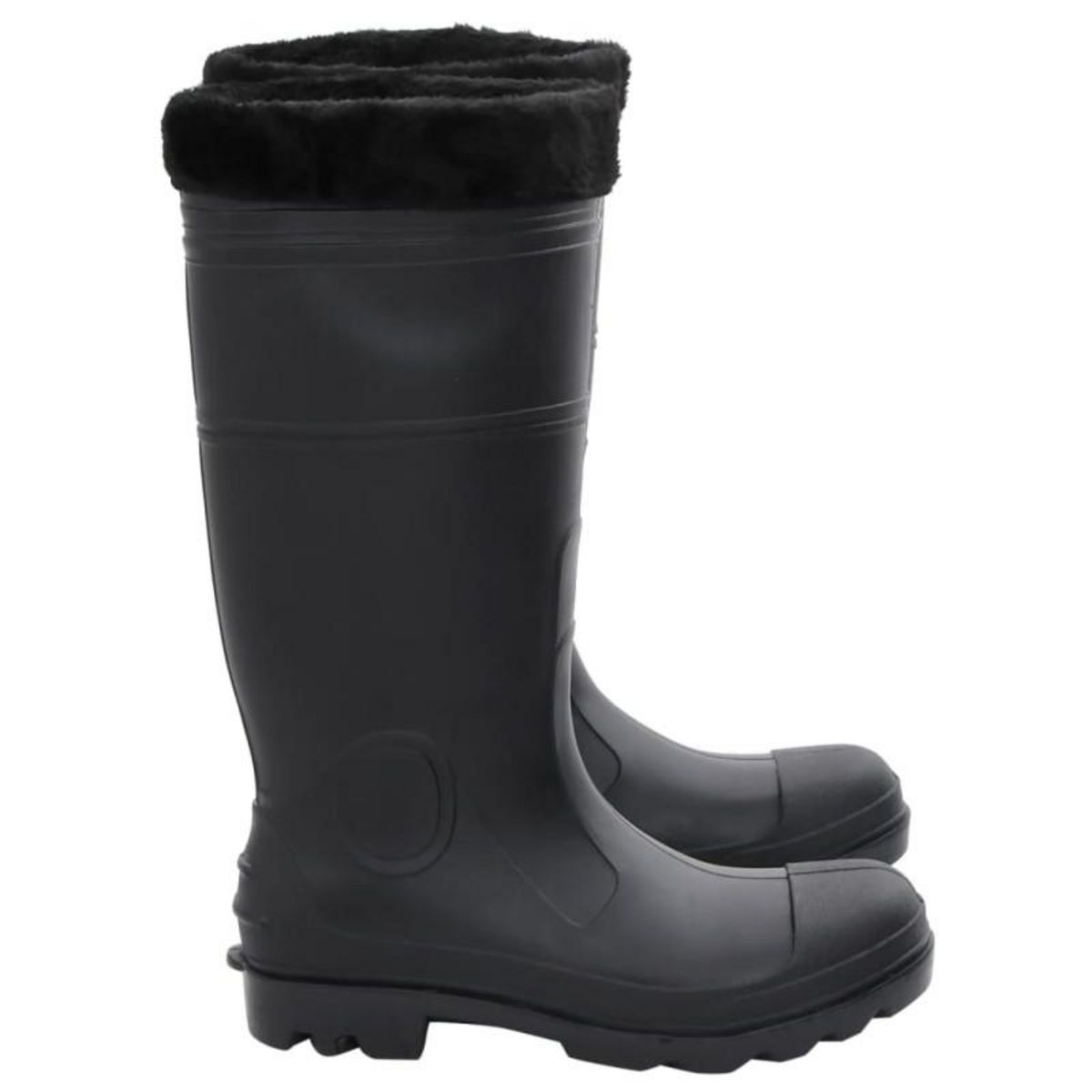 VIDAXL Bottes de pluie avec chaussettes amovibles noir taille 42 PVC