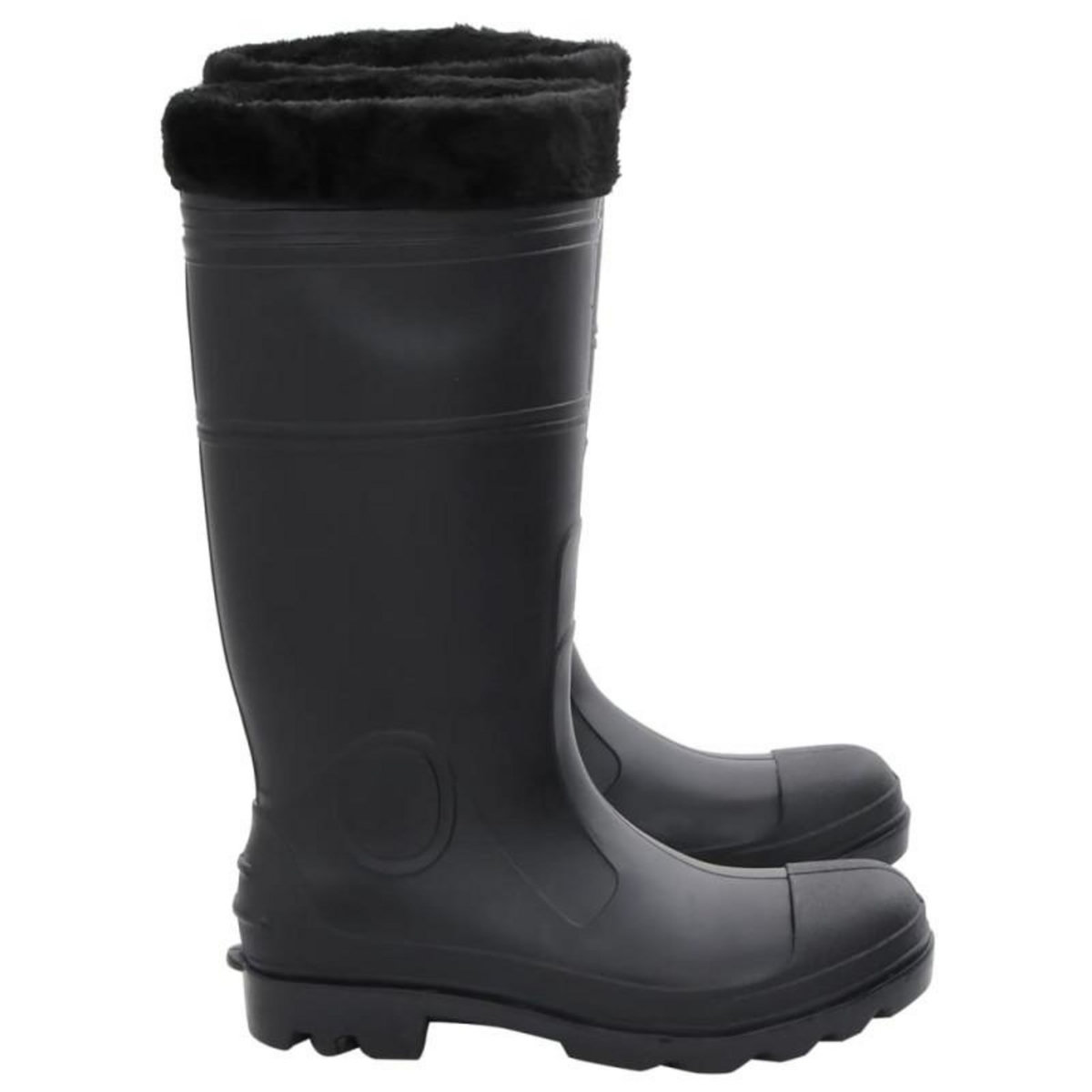 VIDAXL Bottes de pluie avec chaussettes amovibles noir taille 42 PVC