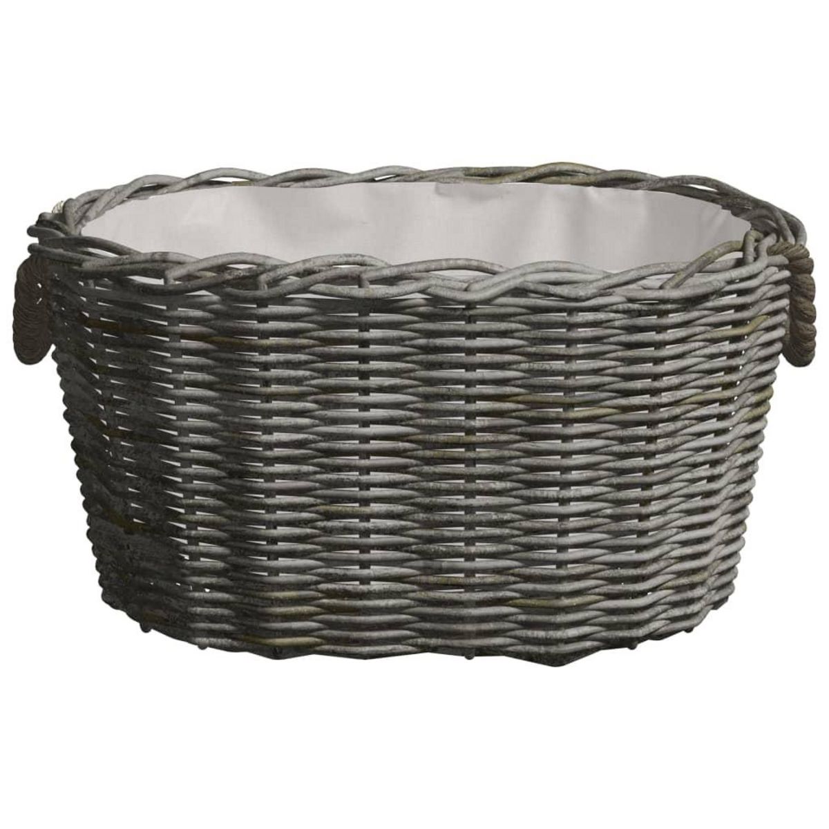 VIDAXL Panier a bois de chauffage avec poignees 59x42x28 cm Gris Saule