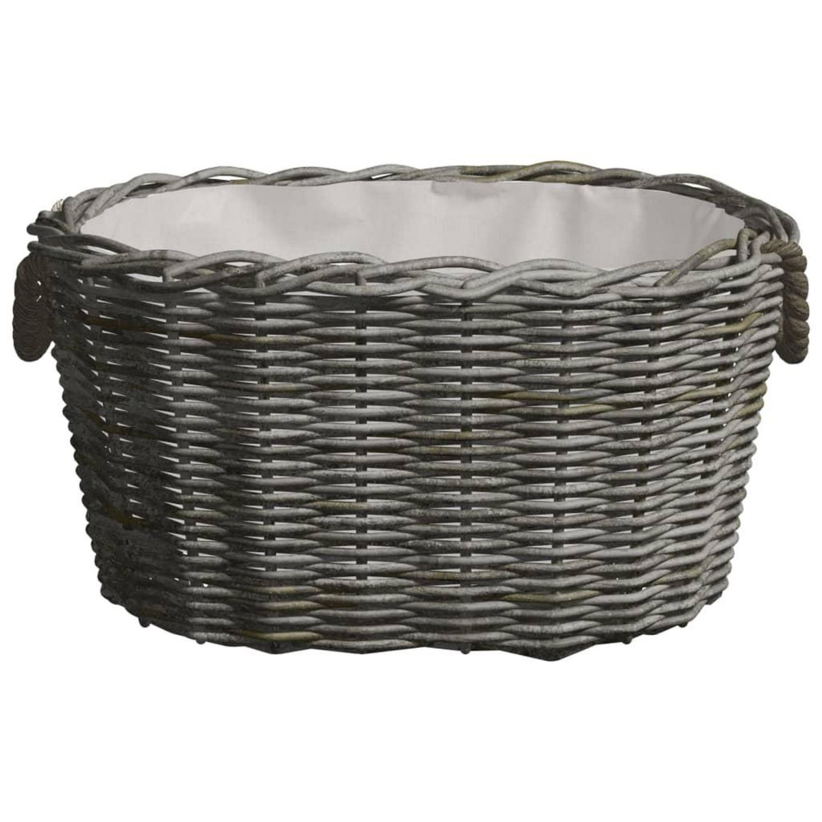 VIDAXL Panier a bois de chauffage avec poignees 59x42x28 cm Gris Saule