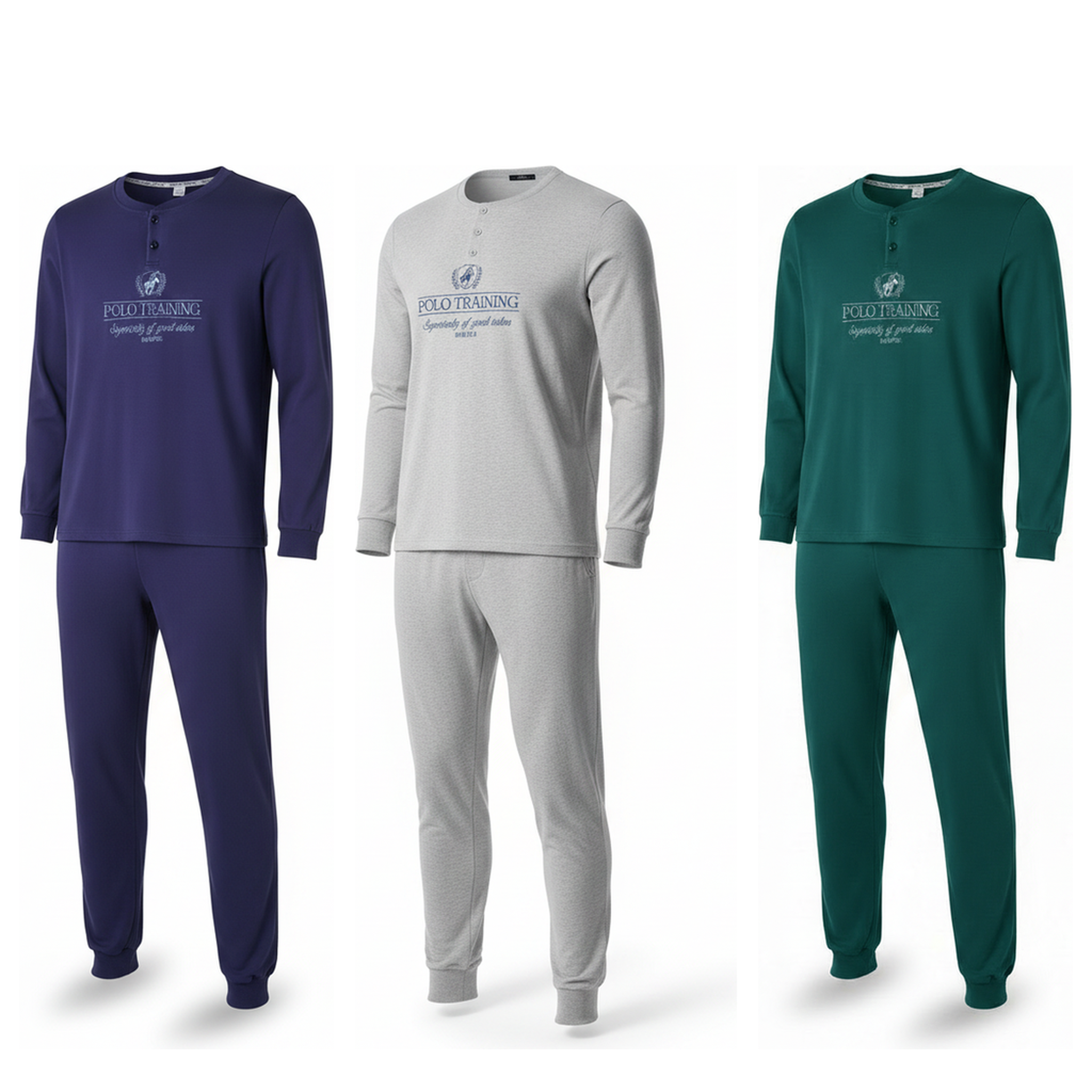 Voir la diapositive 1 : OZABI Ozabi ensemble pyjama homme doublé polaire pack de 3 coloris assortis