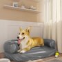 Voir la diapositive 1 : VIDAXL Lit pour chien ergonomique Mousse Gris 75x53 cm Similicuir