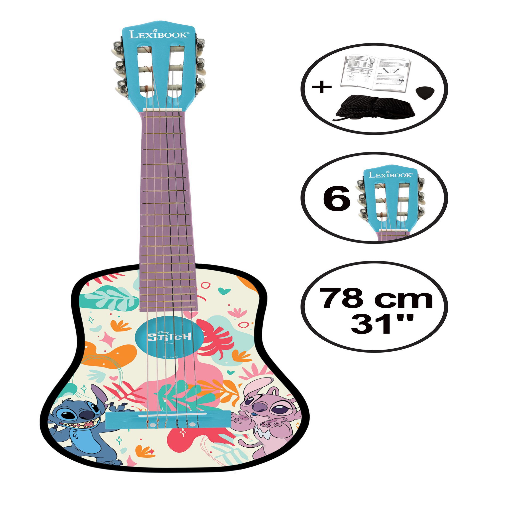 Voir la diapositive 3 : Lexibook Guitare Acoustique Stitch