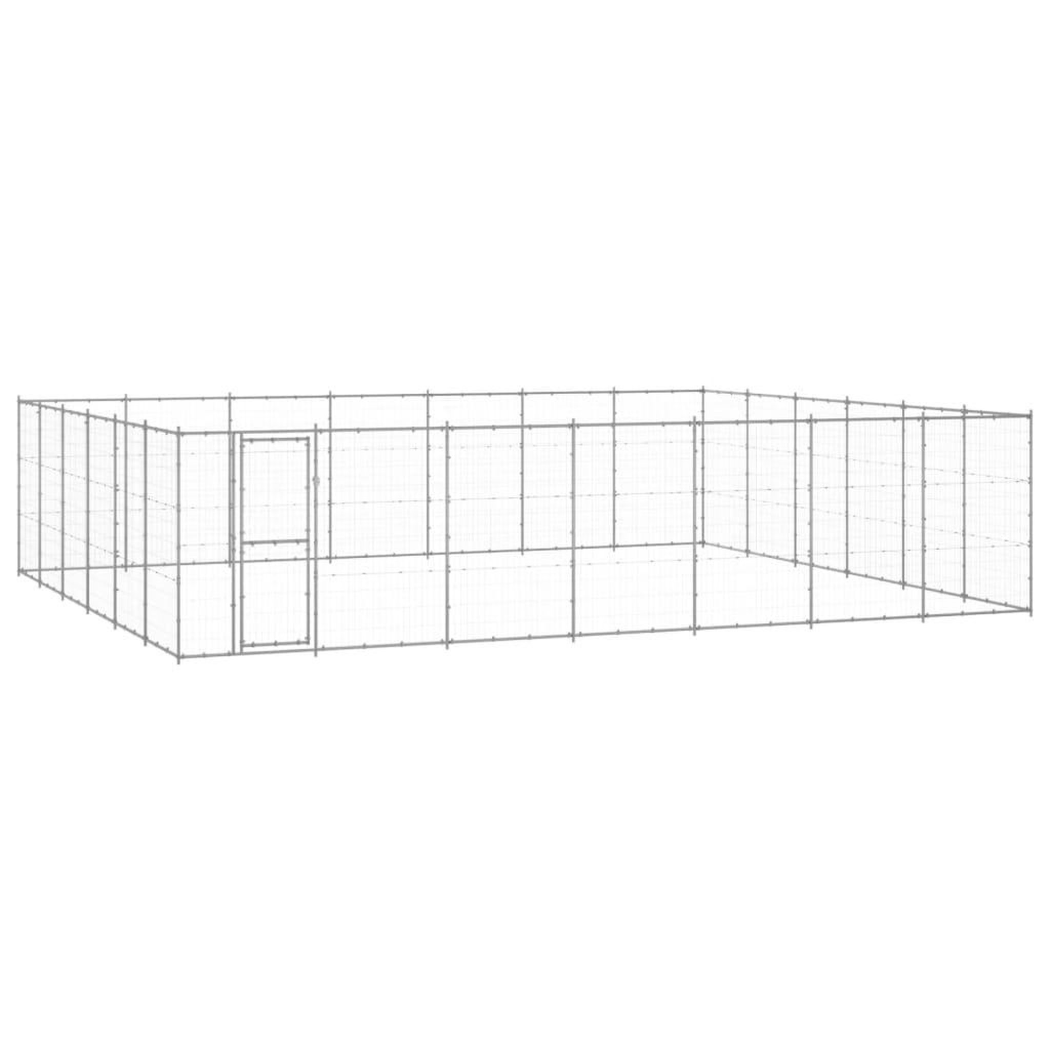 VIDAXL Chenil exterieur Acier galvanise 50,82 m²