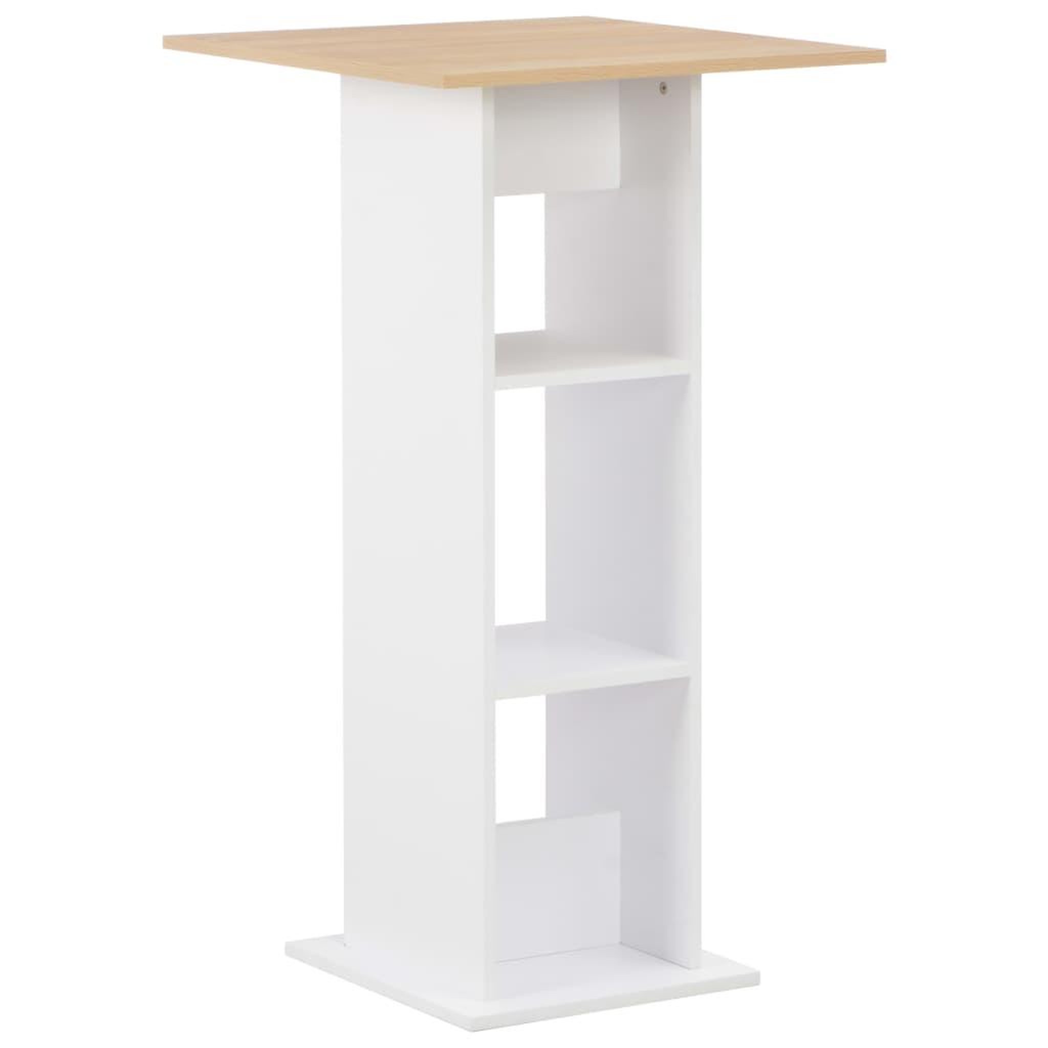 VIDAXL Table de bar Blanc et chene Sonoma 60x60x110 cm