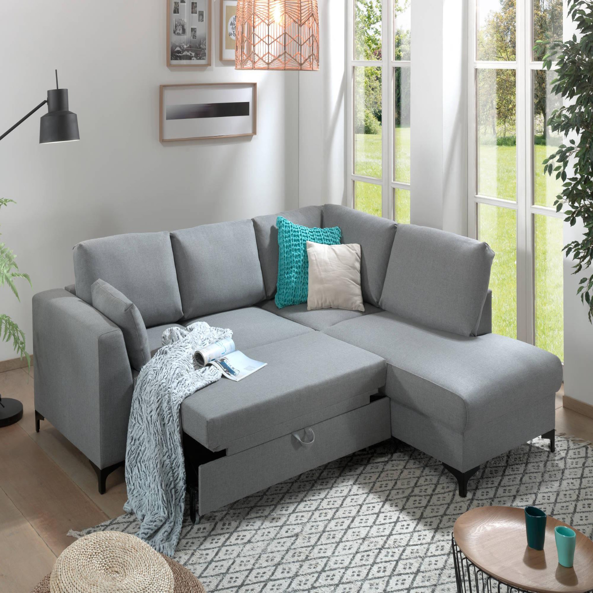 Voir la diapositive 3 : LISA DESIGN Tala - canapé d'angle droit - convertible - 5 places - en tissu