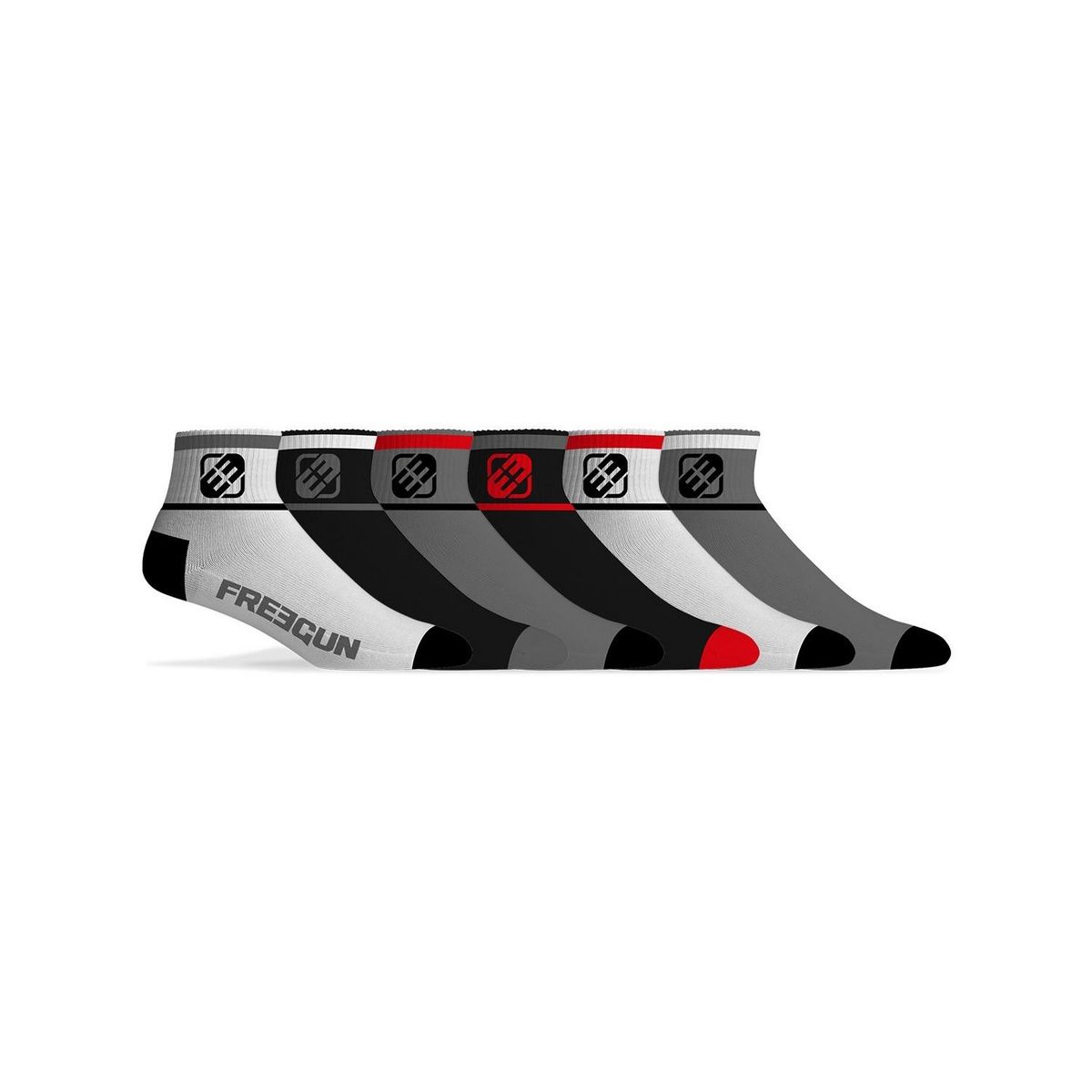 FREEGUN Lot de 6 Paires de Chaussettes Socquettes homme assorties