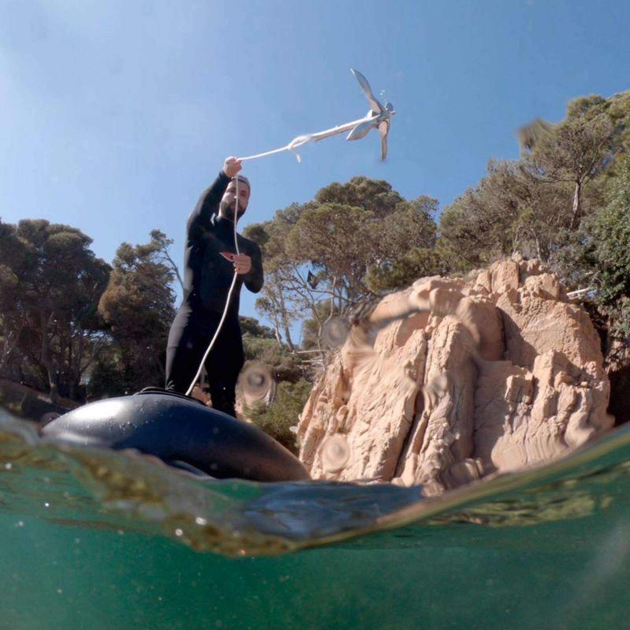 Voir la diapositive 5 : ADRENALIN Ancre d'amarrage, grappin 4 pattes, corde 15m pour Stand up paddle, Kayaks et petits bateaux à rames