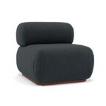 LISA DESIGN Penelope - module d'assise sans accoudoirs en velours texturé. Coloris disponibles : Bleu, Gris, Noir, Beige, Orange