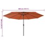 Voir la diapositive 6 : VIDAXL Parasol de jardin avec lumieres LED et mat en metal terre cuite