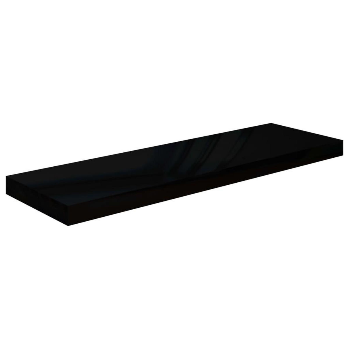 VIDAXL Etagere murale flottante 2 pcs Noir brillant 80x23,5x3,8 cm MDF