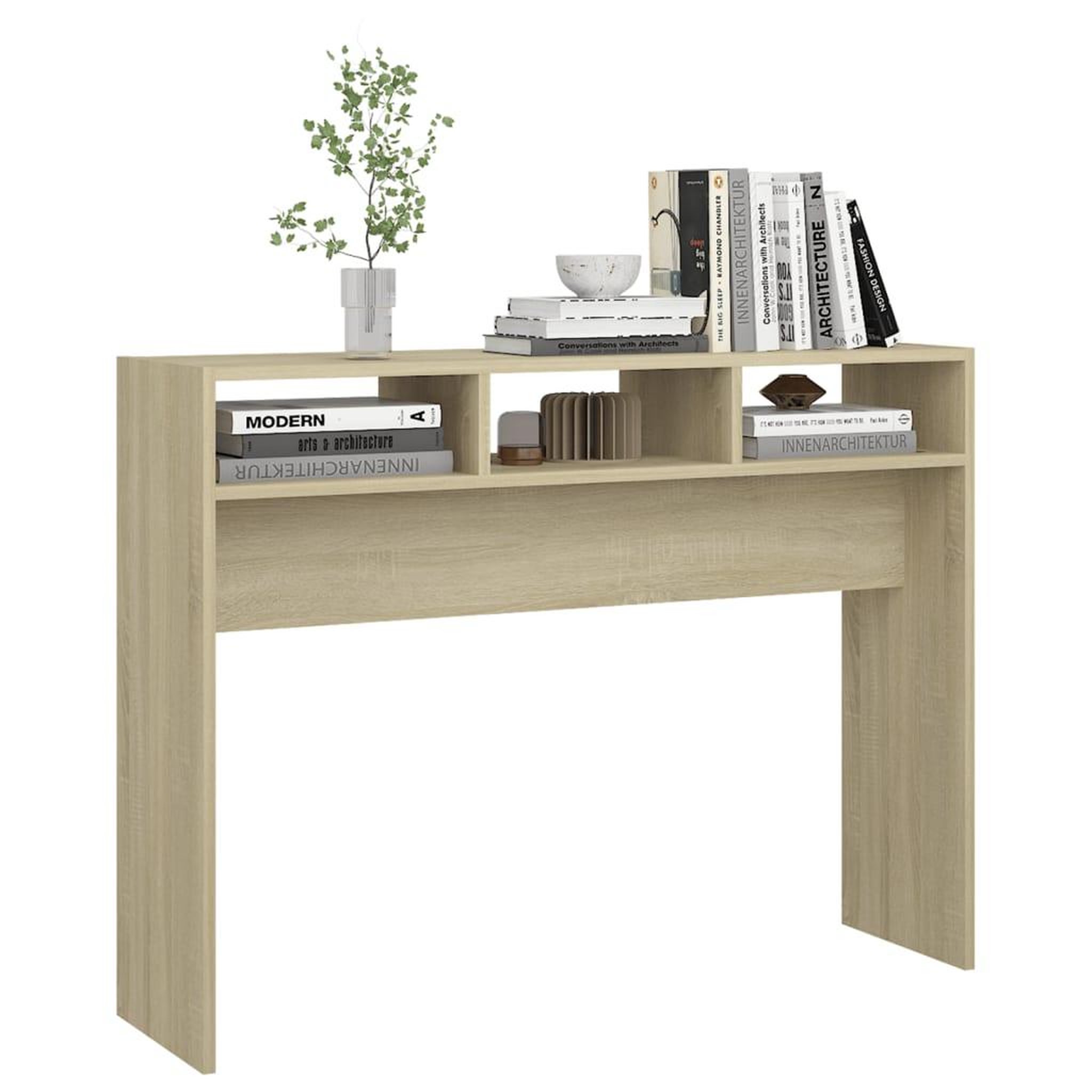 Voir la diapositive 4 : VIDAXL Table console chene sonoma 105x30x80 cm bois d'ingenierie