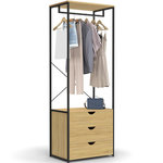 ID MARKET Dressing penderie 3 tiroirs L.60 cm DETROIT design industriel