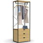 Voir la diapositive 1 : ID MARKET Dressing penderie 3 tiroirs L.60 cm DETROIT design industriel