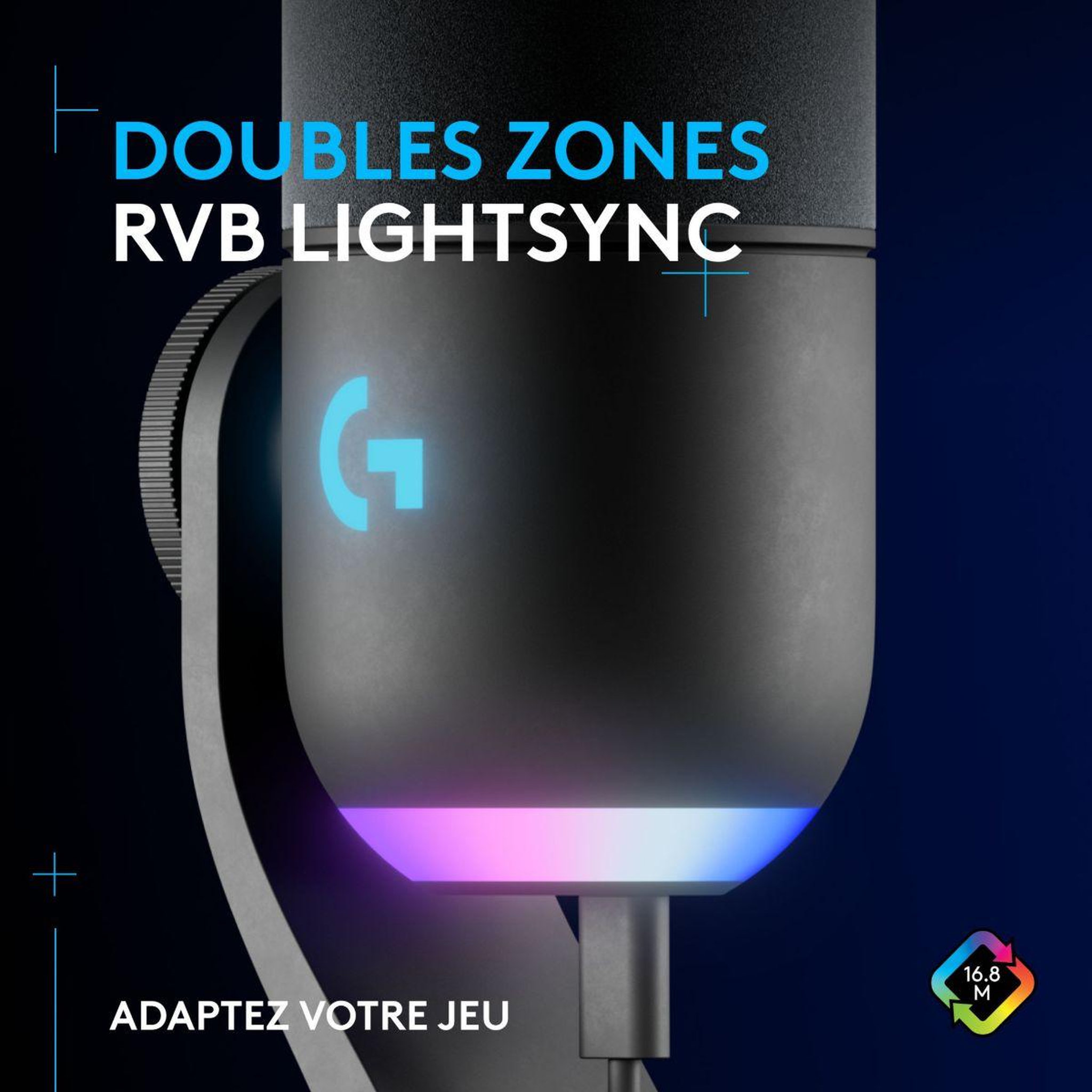 Voir la diapositive 3 : Logitech Micro gamer yeti gx rgb dynamic