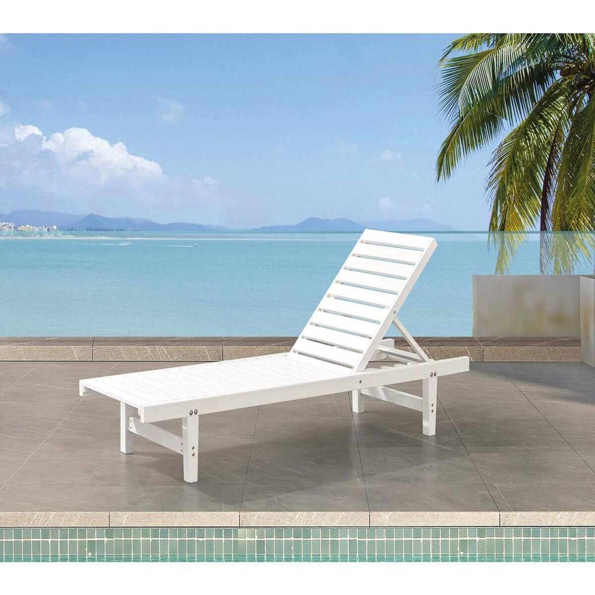 Habitat et Jardin Bain de Soleil en bois  Rawai  - Blanc