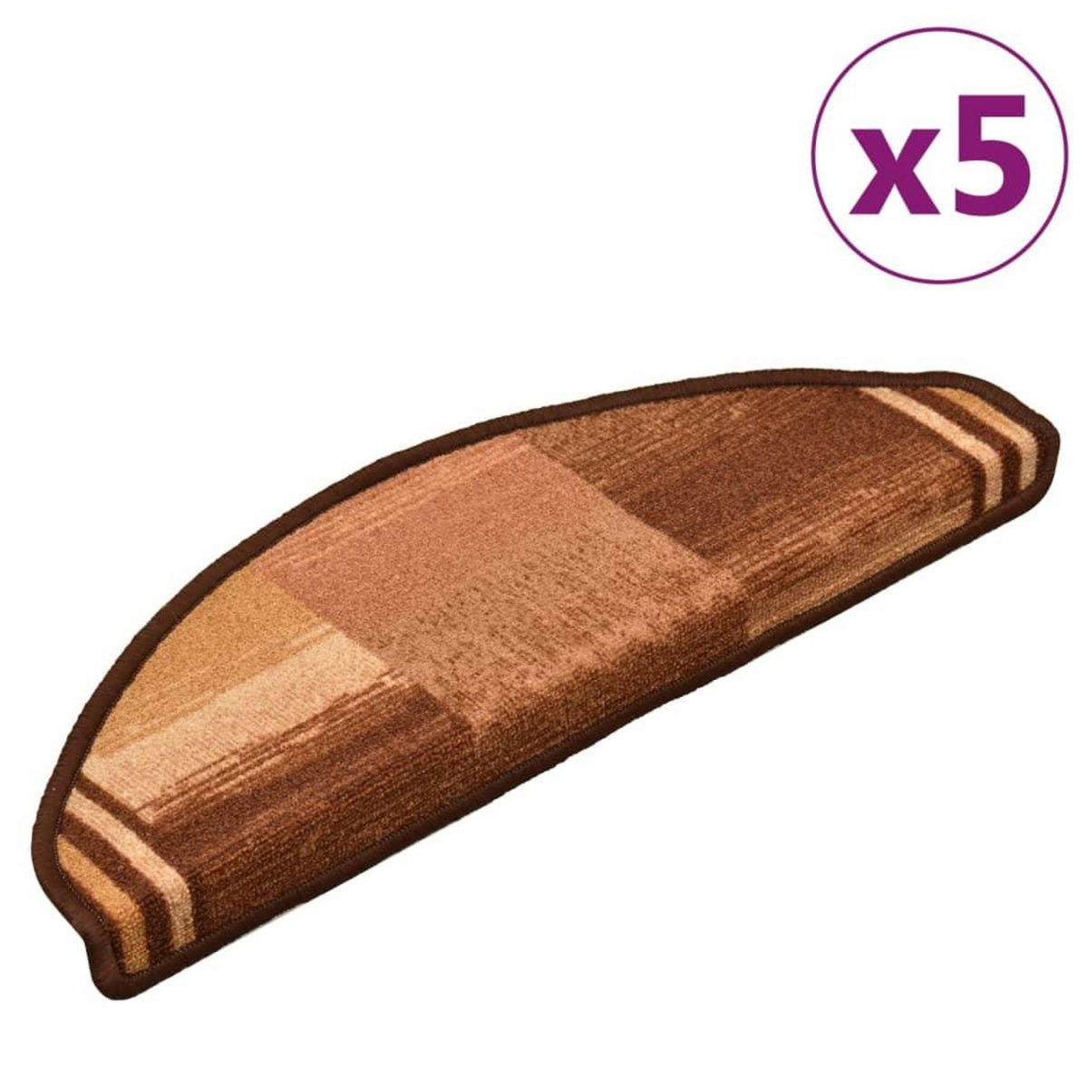 VIDAXL Tapis d'escalier autoadhesifs 5 pcs 65x21x4 cm Marron