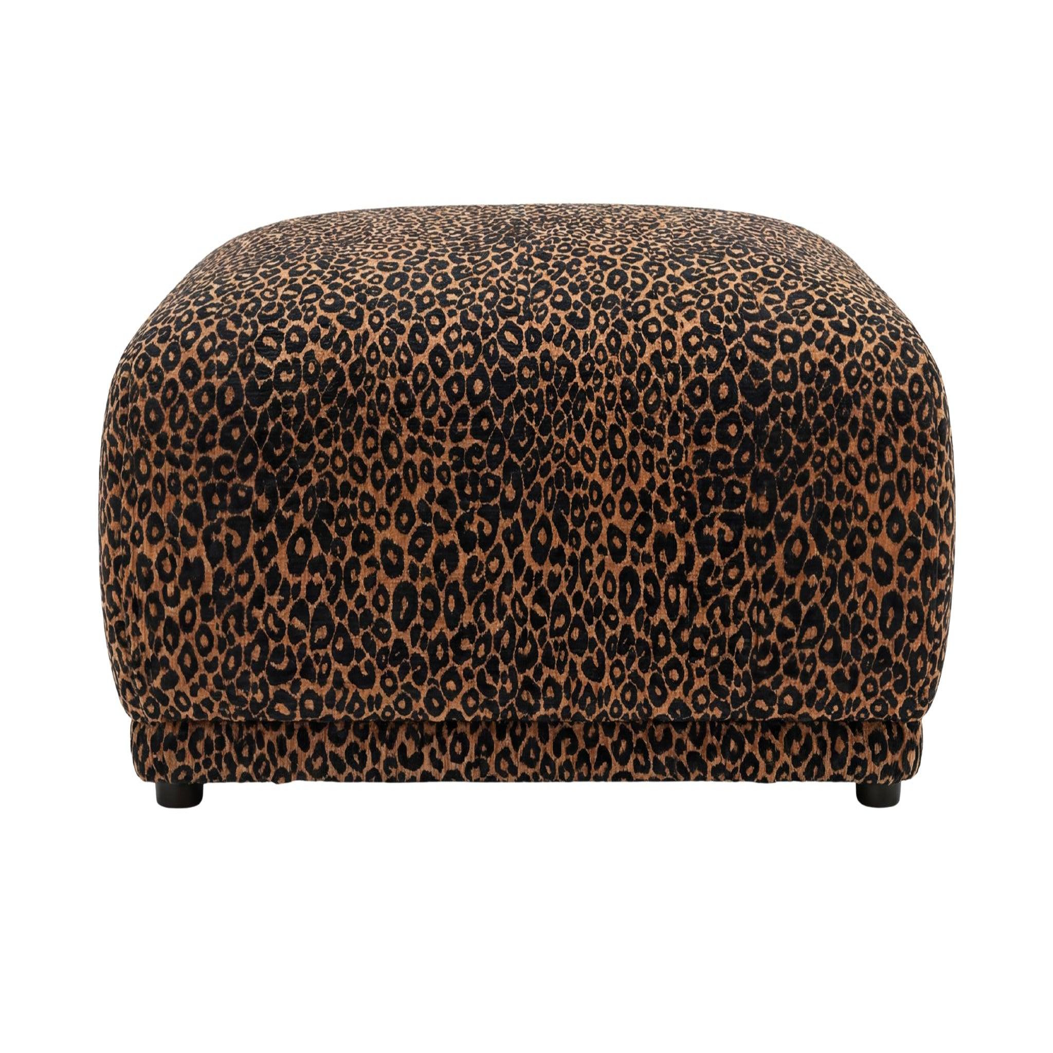 Voir la diapositive 1 : CASANOVA PARIS Rosalie - pouf en tissu imprimé animalier 102x83x46