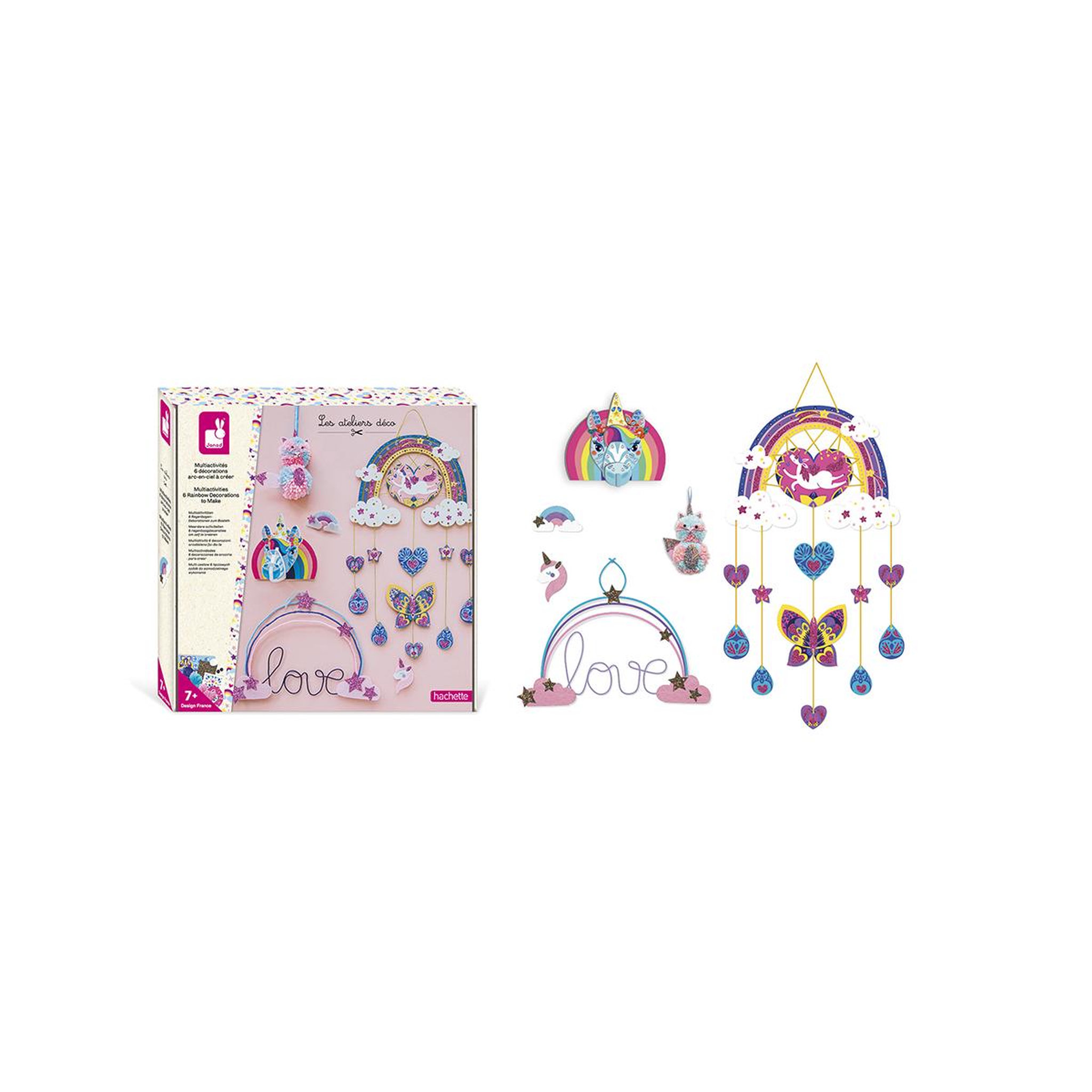 Juratoys-Janod Multiactivites 6 decorations arc en ciel