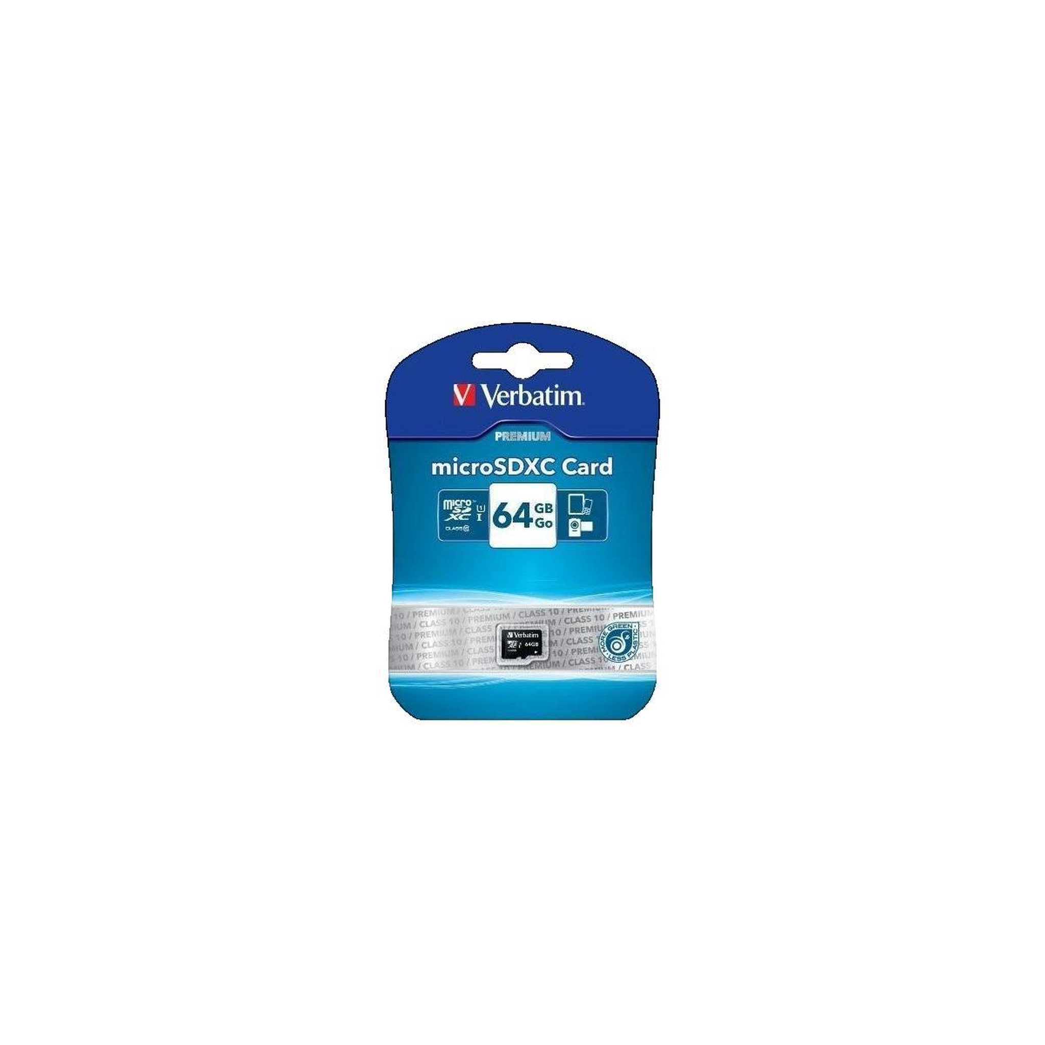 Verbatim Carte Mémoire MicroSD Verbatim Premium 64 Go Classe 10